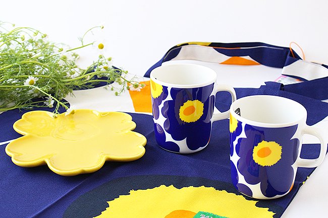 マリメッコ ウニッコ 60周年マグカップ250ml / marimekko Unikko Mug / ネイビー