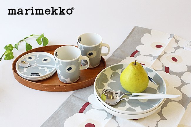 新色】マリメッコ ウニッコ プレート 13.5cm / marimekko UNIKKO Plate /ライトグレー×サンド