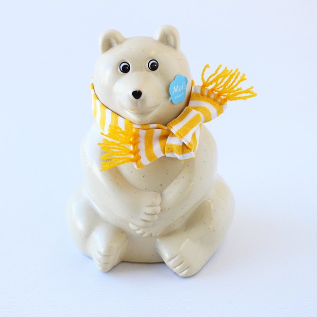 【2個セット】 【数量限定】マフラー付きしろくま貯金箱（イエロー＆グリーン） / Polar Bear Money box