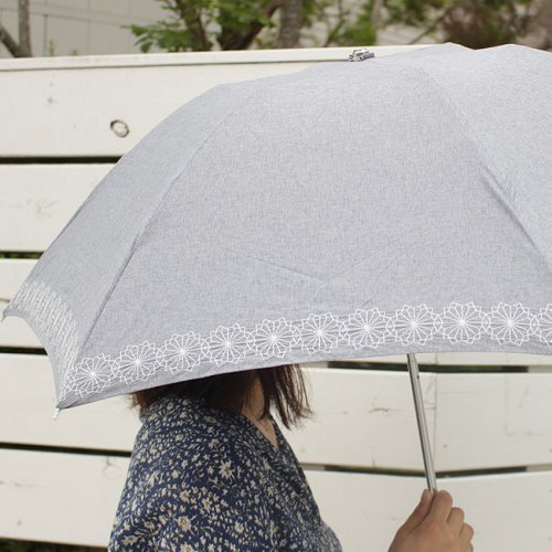 korko（コルコ）/ 晴雨兼用 折りたたみ傘 / 刺繍 / コーンフラワー