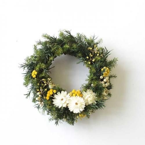 Krone 日比谷花壇 Kukka Ja Sana クリスマスリース イエロー Sサイズ 直径15cm Krone 日比谷花壇 Kukka Ja Sana クリスマスリース イエロー Sサイズ 直径15cm