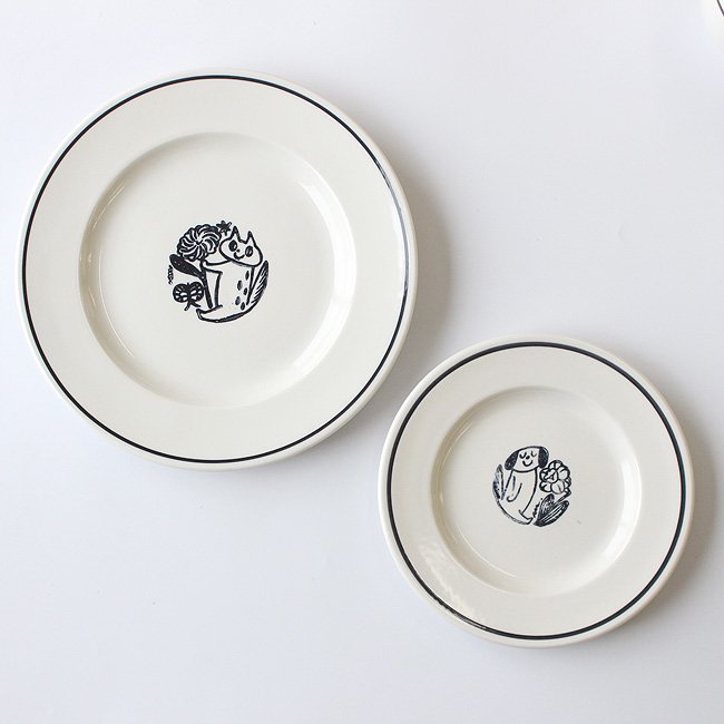 NOIR】 鹿児島睦×JOHN JULIAN / Side Plate 21cmRose（バラ） / 磁器