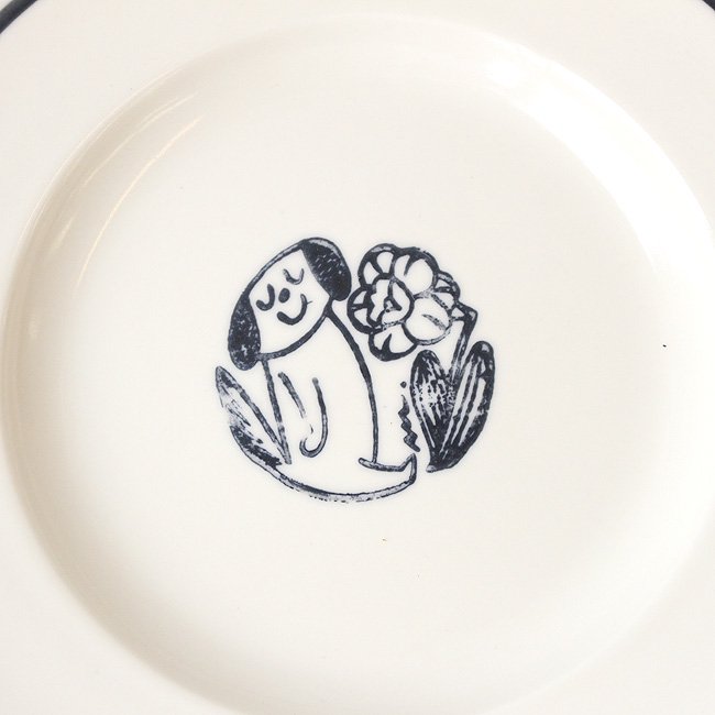 NOIR】 鹿児島睦×JOHN JULIAN / Side Plate 16cm Dog（イヌ） / 磁器