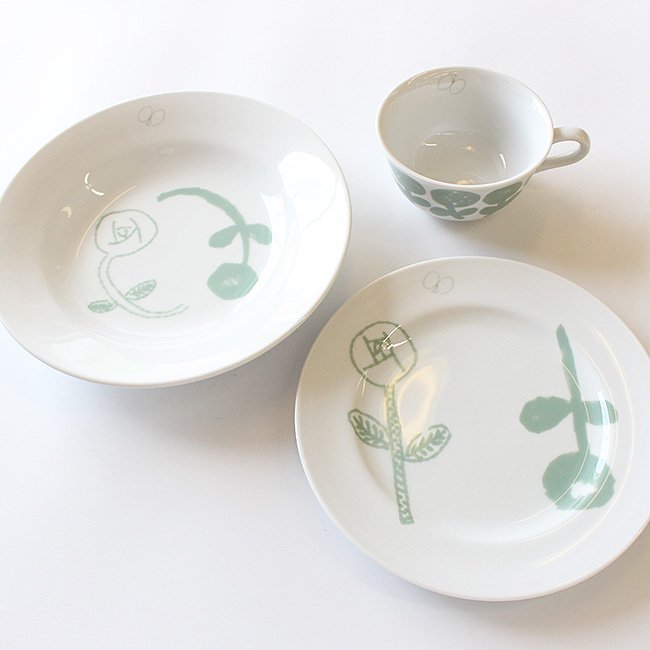 ミナペルホネン×PASS THE BATON モーニングカップ（ミントグリーン）/ Remake tableware Morning Cup