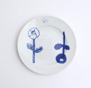 ミナペルホネン×PASS THE BATON プレート（ブルー）/ Remake tableware Plate