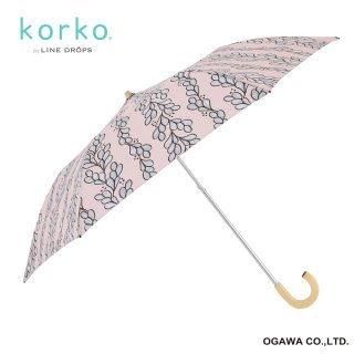 【ラク折り】【プリントタイプ】korko（コルコ）/ 晴雨兼用 2段ミニ折りたたみ傘 / グローイング【UPF50+】【紫外線カット＆遮光率99%以上】