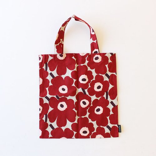 マリメッコ ミニ ウニッコ コットンバッグ（レッド×クレイ） / marimekko Mini Unikko cotton bag
