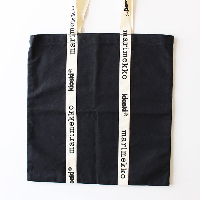 マリメッコ キオスキ トートバッグ（ブラック） / marimekko Kioski Solid Unikko cotton bag