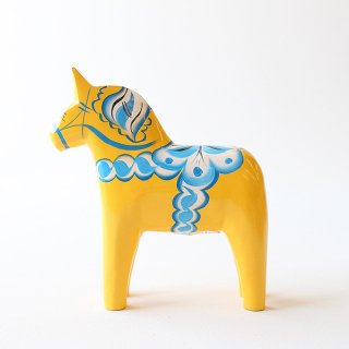 【幸せを運ぶ馬】木製ダーラヘスト 13cm （イエロー） / スウェーデン製 / 北欧雑貨 / 手作り / ダーラナホース