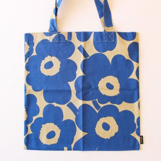 マリメッコ ピエニウニッコ コットンバッグ（ブルー×ブラウン） / marimekko Pieni Unikko cotton bag