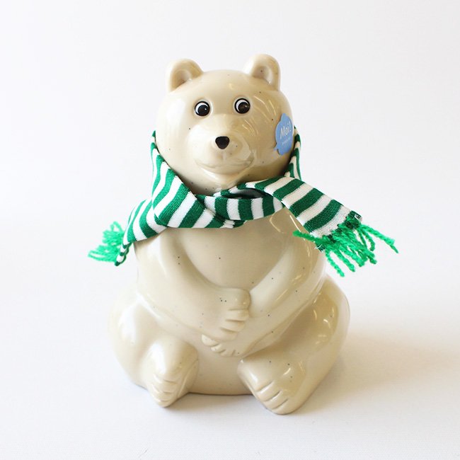 【2個セット】 【数量限定】マフラー付きしろくま貯金箱（イエロー＆グリーン） / Polar Bear Money box