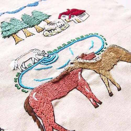 きっともっと楽しいキット】 イラストトートバッグ刺繍キット