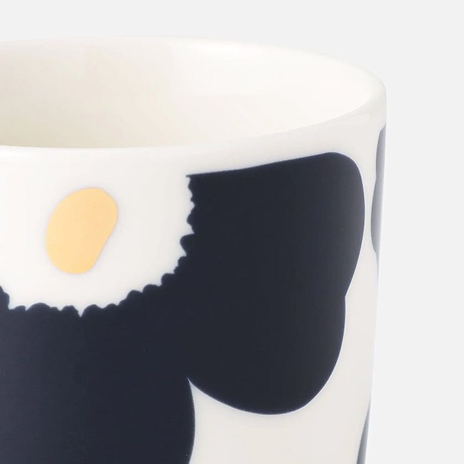 【日本限定】【2023秋冬限定】マリメッコ ウニッコ ラテマグ / marimekko UNIKKO Latte Mug /  ダークネイビー×ゴールド（単体販売）