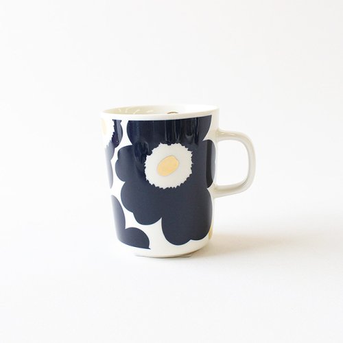 【日本限定】【2023秋冬限定】マリメッコ ウニッコ マグカップ250ml / marimekko UNIKKO Mug / ダークネイビー×ゴールド