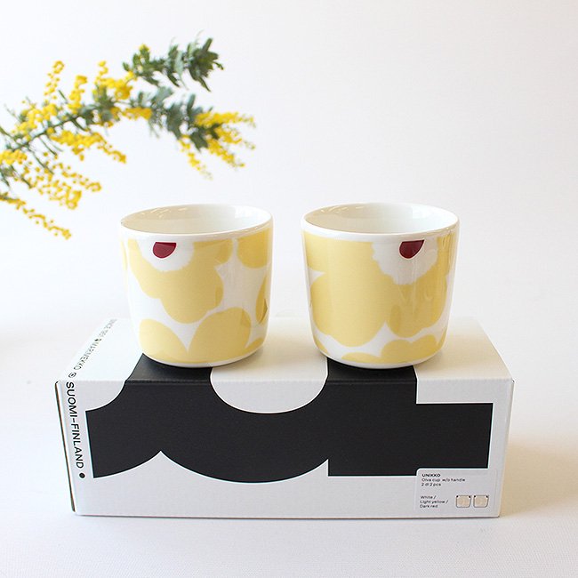 マリメッコ ウニッコ マグカップ250ml / marimekko UNIKKO Mug / ライトイエロー×ホワイト