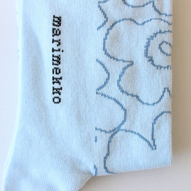 【2024春限定カラー】マリメッコ ウニッコ ソックス（ブルー×ライトブルー）23cm～25cm / marimekko Kirmailla  Piirto Unikko socks