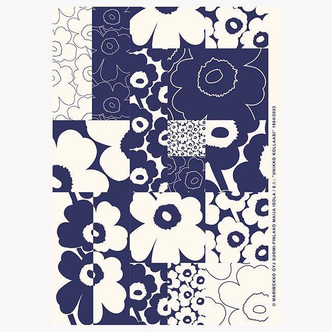 2024年夏限定】 マリメッコ アートポスター Unikko Kollaasi ウニッココラージュ / 50×70cm（木製フレーム付）/  marimekko