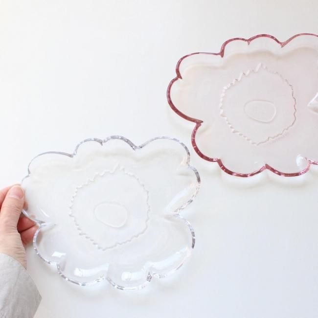 マリメッコ ウニッコ ガラス プレート 20cm(ピンク)/ marimekko マリメッコ ウニッコ ガラス プレート 20cm(ピンク)/ marimekko