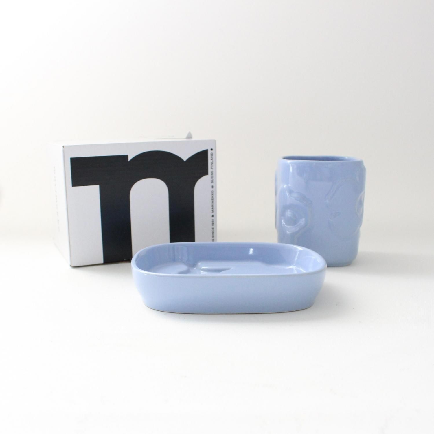 ウニッコ セット マリメッコ Unikko バスルームアクセサリーセット / スカイブルー