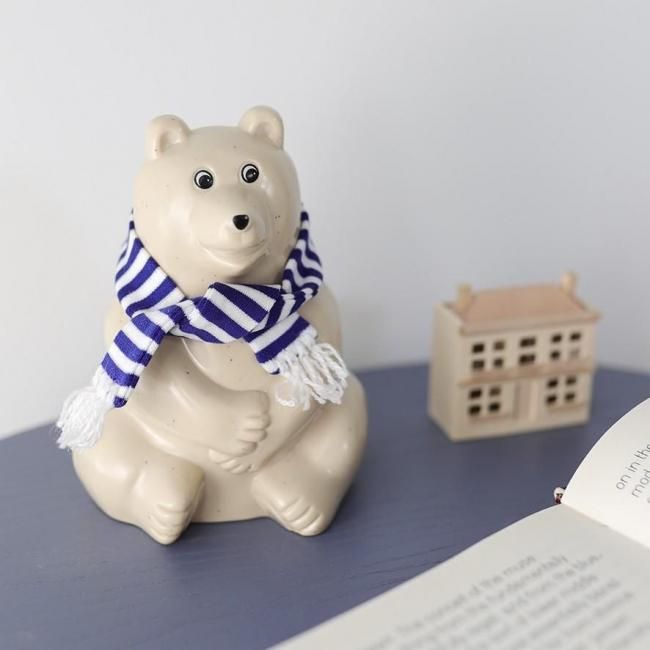 2個セット】マフラー付きしろくま貯金箱（ブルー＆ピンク