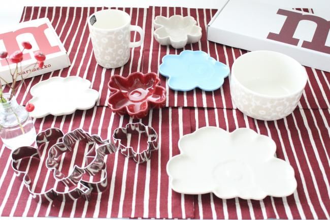 マリメッコ ウニッコプレートセット13cm（ブルー×ベージュ