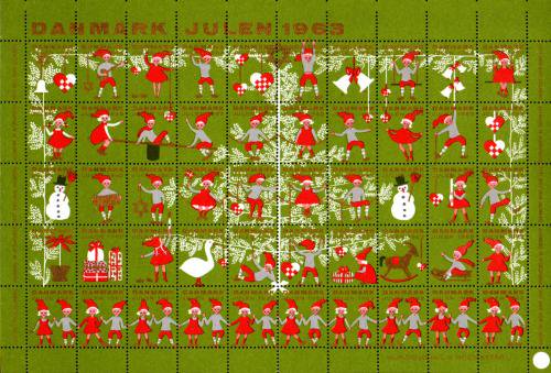 デンマーク クリスマス シール （1963年／1シート50枚）/Danish Christmas Seals | クリスマス雑貨 |  デンマーククリスマスシール