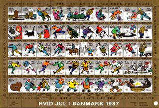 デンマーク クリスマス シール （1987年／1シート50枚）/Danish Christmas Seals 