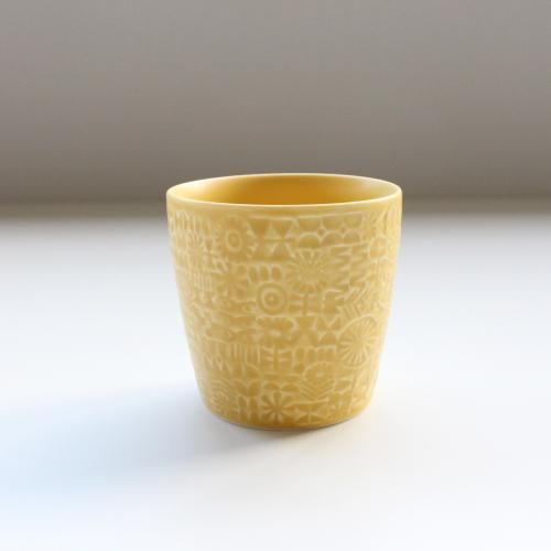 バーズワーズ フリーカップ（イエロー）/ PATTERNED CUP / BIRDS