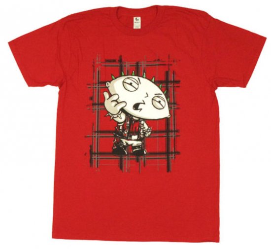 【送料無料】ファミリーガイ Tシャツ〈ソフト生地〉Family Guy ステューウィーStewie 赤 アメリカ輸入ライセンス正規品 -  ジャンクフード USA直輸入アメリカTシャツ村AKOCHAN'S アコチャンズ。