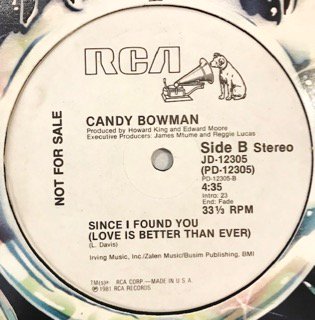 CANDY BOWMAN - I WANNA FEEL YOUR LOVE / SINCE I FOUND YOU - 12 