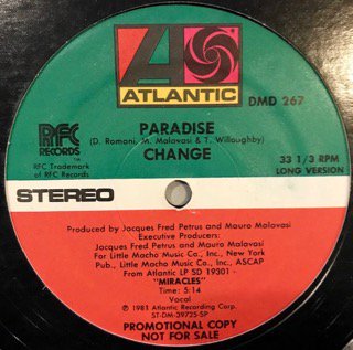 CHANGE - PARADISE (US PROMO) - 12