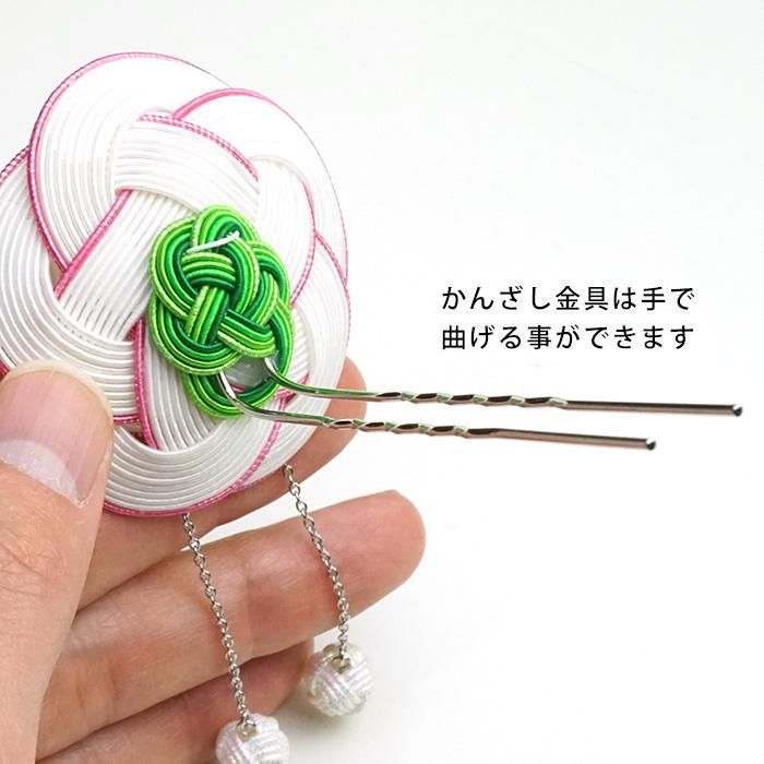 ha0014椿の水引細工のかんざし(大) ピンク 片葉 壁掛け