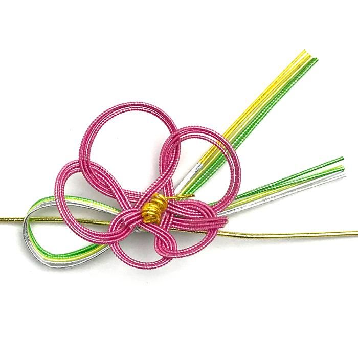 ko0158 水引ゴムバンド 松葉梅 ピンク｜水引細工 飾物・小物｜加賀水引