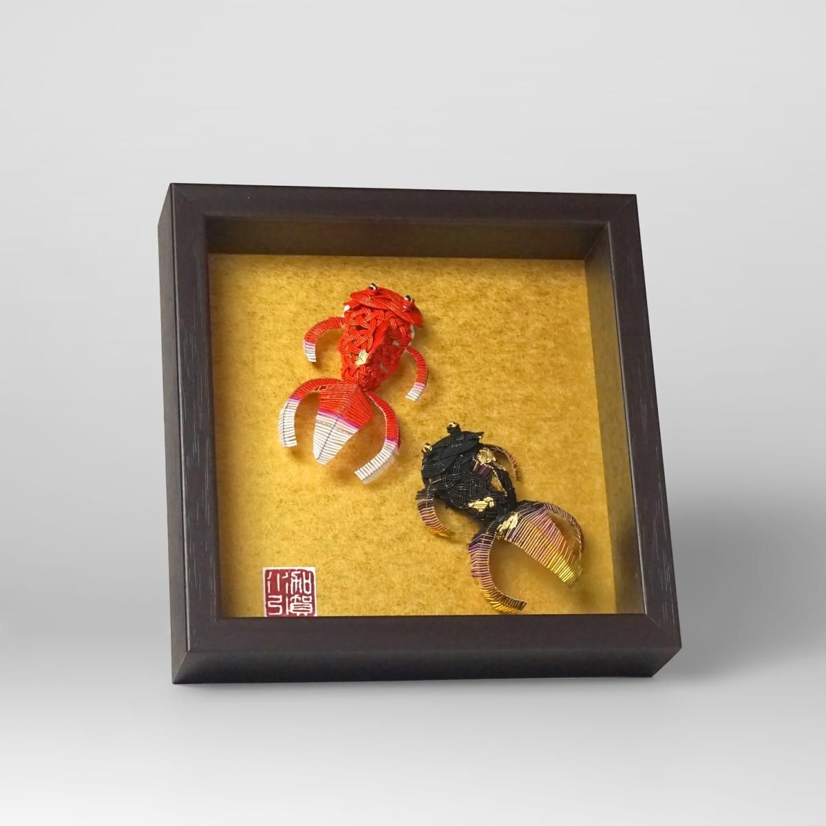 ko0206金魚 額入り｜水引細工 飾物・小物｜加賀水引 津田水引折型