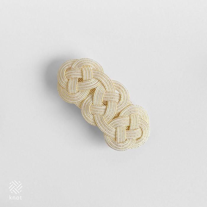 水引バレッタ | フラットタイプ | ゴールド - 津田水引折型