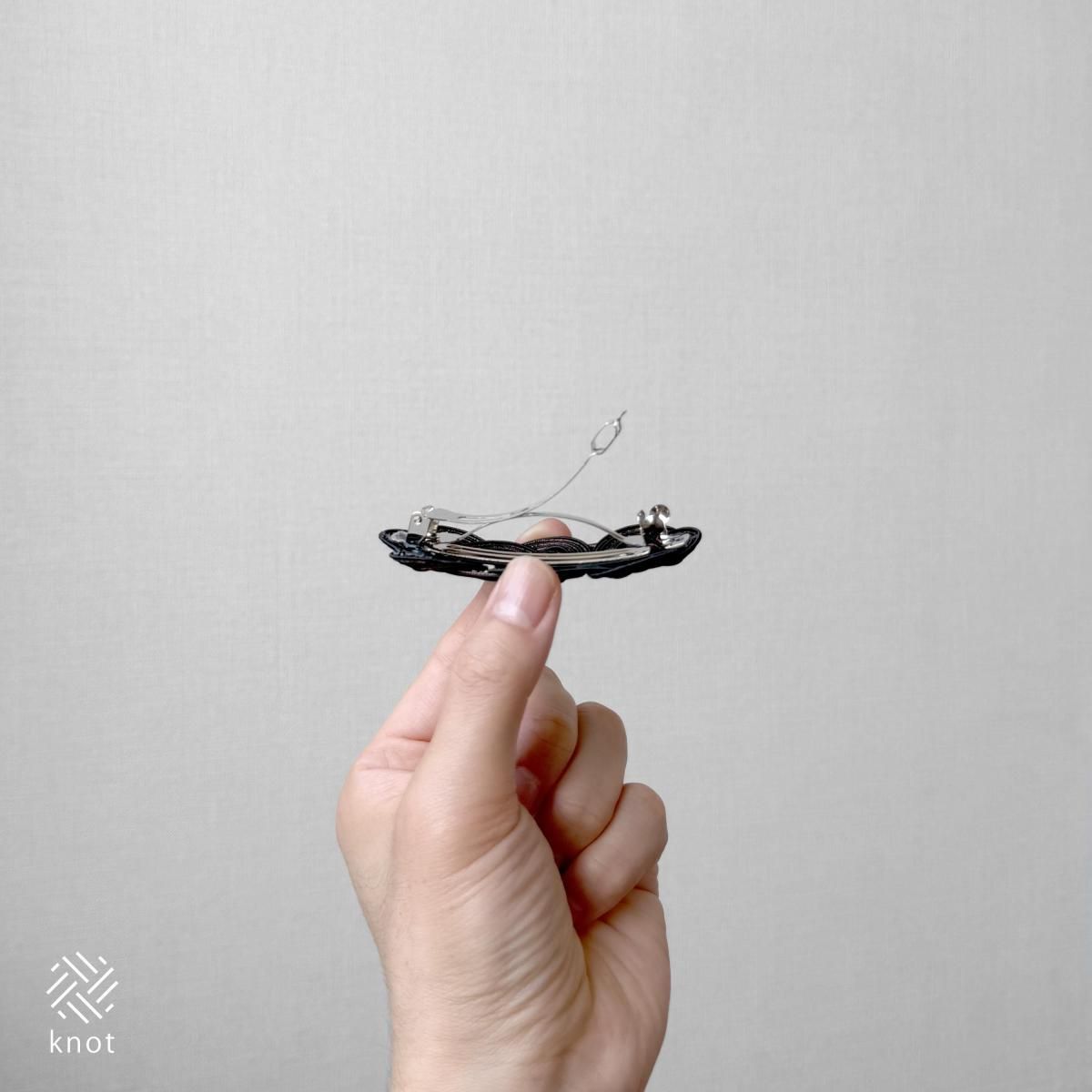 水引バレッタ | フラットタイプ | ゴールド - 津田水引折型