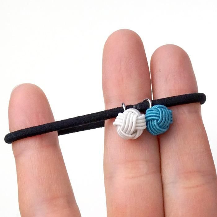 ゆきそら687*ヘアゴム ac0201水引ヘアゴム 玉ダブル ゴールド｜ヘアアクセサリー｜knotノット