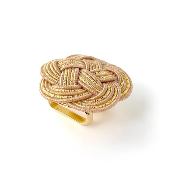 ac0433水引帯留め ゴールド｜knotノット 加賀水引 津田水引折型の