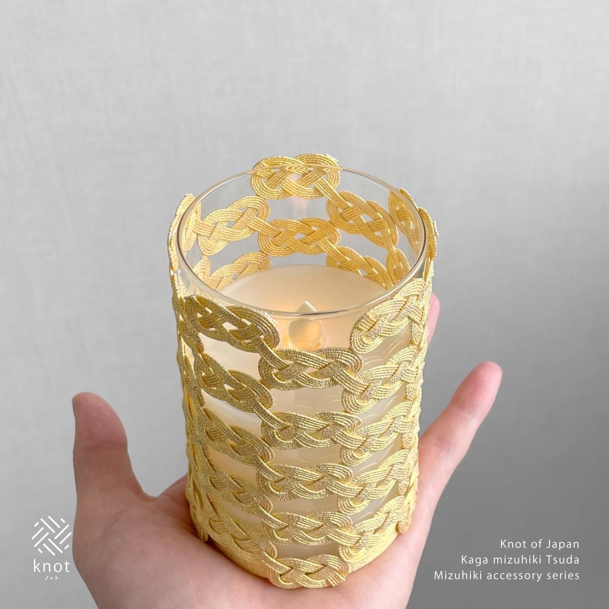 菊型ローゼットのキャンドルライト 燭台 卓上照明 糸巻き ボビン