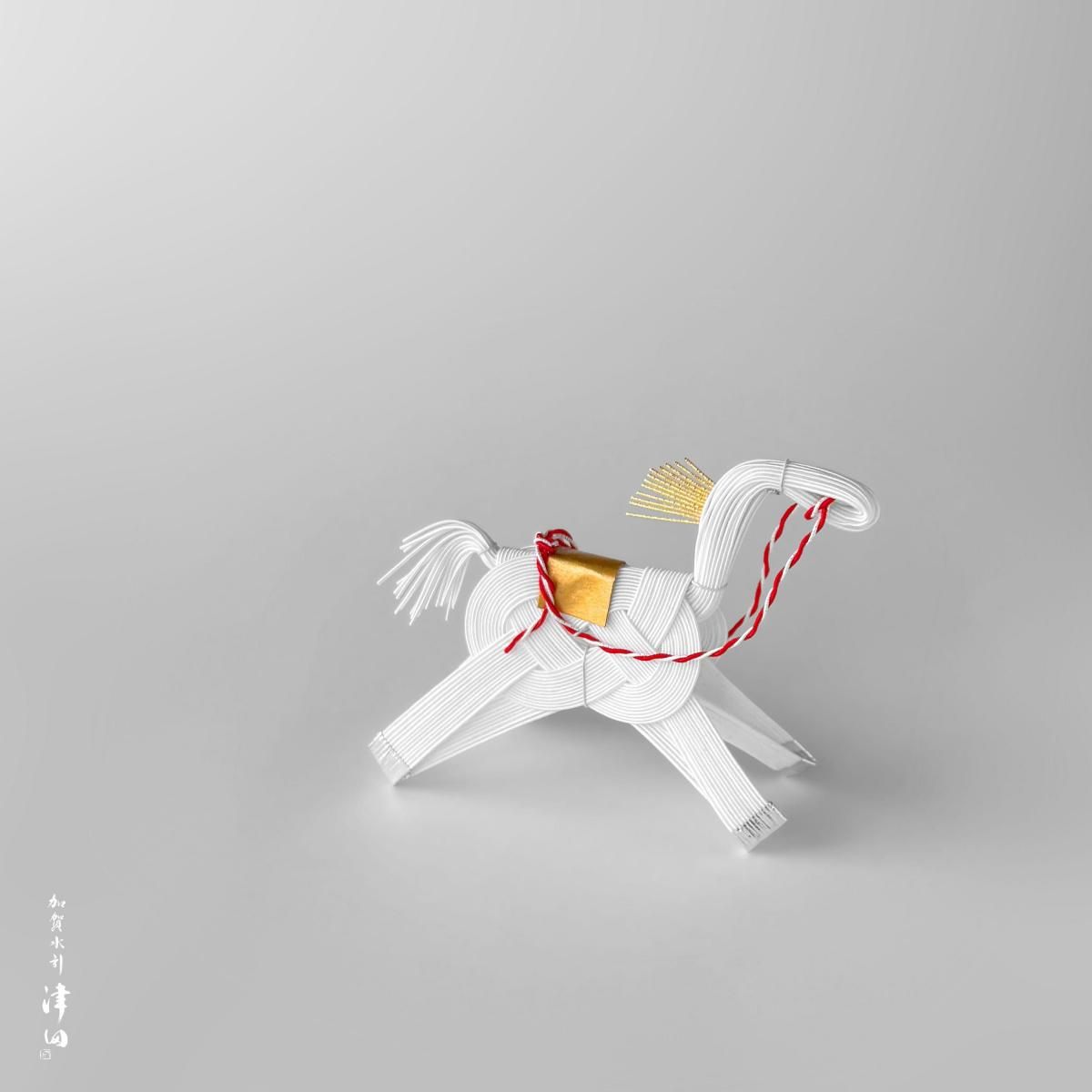 水引パーツ　午 水引パーツ 馬(赤/白) 6個 赤い鳥居3個付き 2026年干支 午