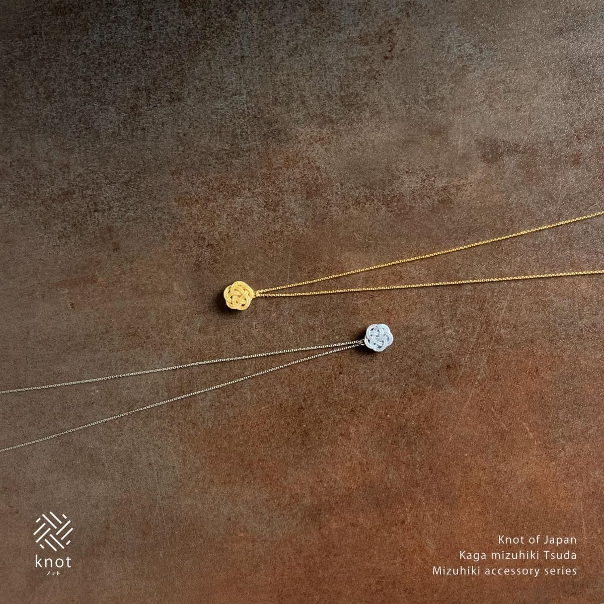 ko0095水引ネックレス 花スモール ゴールド｜水引ネックレス