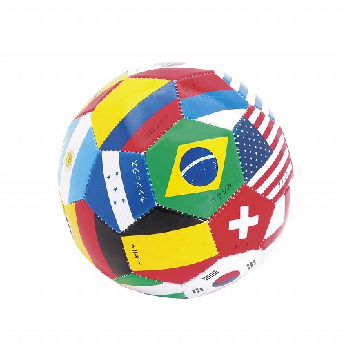 ノベルティ 販促品 粗品 景品用としてオススメな国旗柄合皮サッカーボール ２０ｃｍf １個です