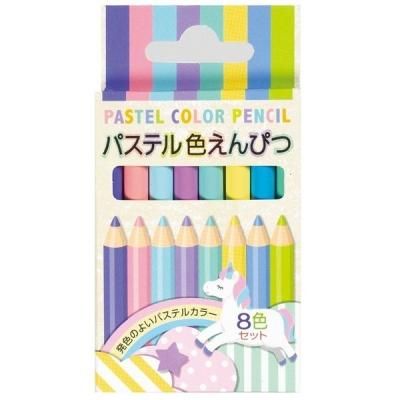 ノベルティ 販促品 粗品 景品用としてオススメなパステル色鉛筆8色セットです ノベルティ 販促品 粗品 景品用としてオススメなパステル色鉛筆8色セットです