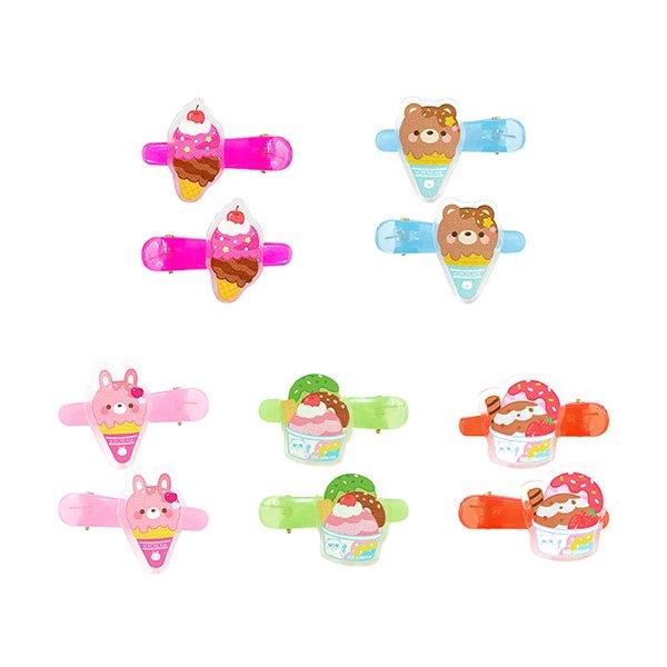 オーダーメイド商品♡アイスクリーム♡ベビーヘアクリップ ヘアゴム ヘアゴム ベビーヘアクリップ アイスクリーム ~ゆめかわカラーver