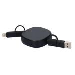 ノベルティ・粗品で人気の「 リール式3in2ケーブル B/ブラック」