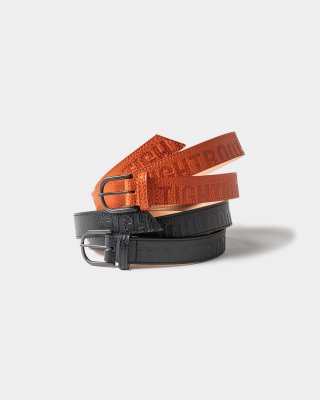 TIGHTBOOTH / LEATHER LOGO BELT / 2colors
