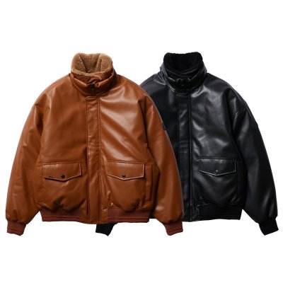 EVISEN / 2-WAY COLLAR LEATHER DOWN JACKET / 2colors