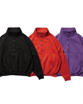 EVISEN / SNAP BUTTON STAND SWEAT TOP / 3colors