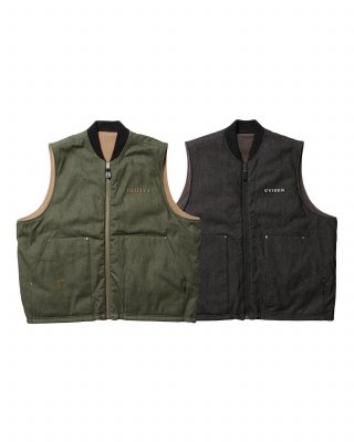 EVISEN / MICROFLEECE DENIM REVERSIBLE VEST