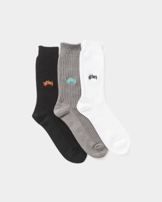 TIGHTBOOTH / COLLEGE WAFFLE SOCKS / 3colors